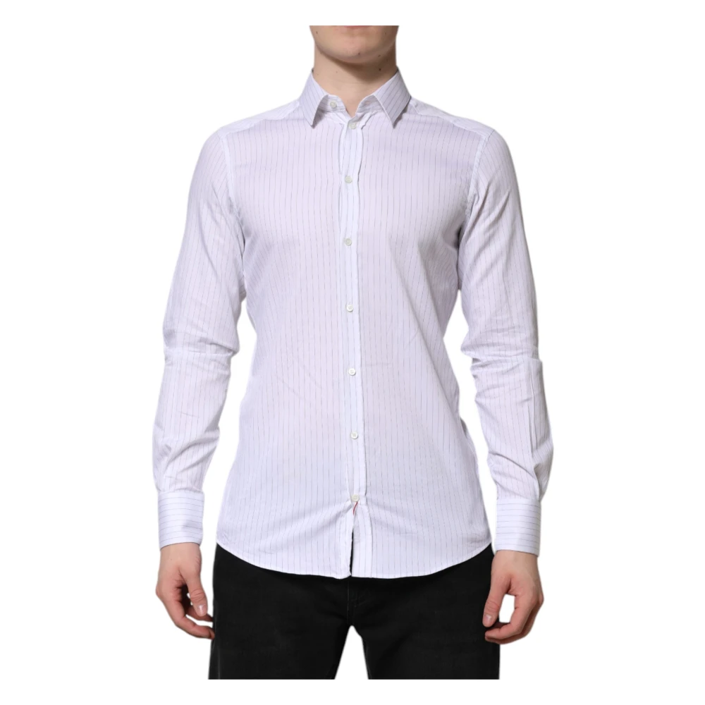 Dolce & Gabbana Men's White Stripes Cotton Formal Shirt - Formal Shirts - 2XL - Shirts