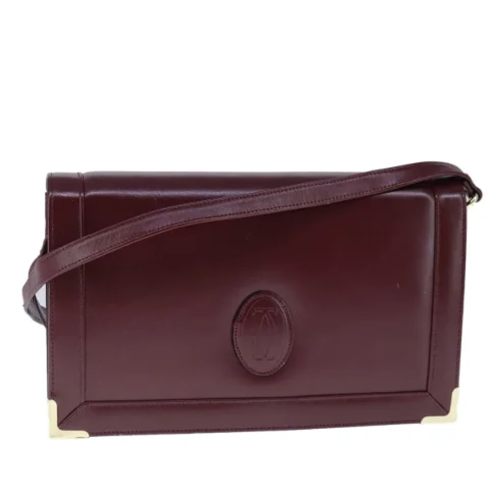 Cartier Vintage Pre-owned Leather shoulder-bags Red Dames