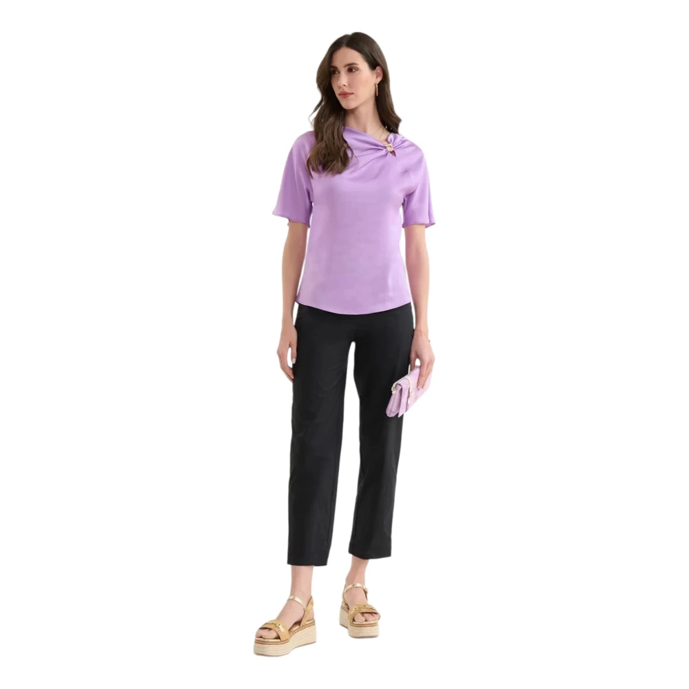 Alviero Martini 1a Classe Korte Mouw Blouse Purple Dames