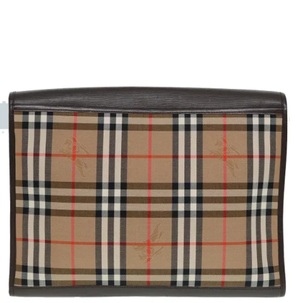 Burberry Vintage Pre-owned Canvas clutches Beige Dames