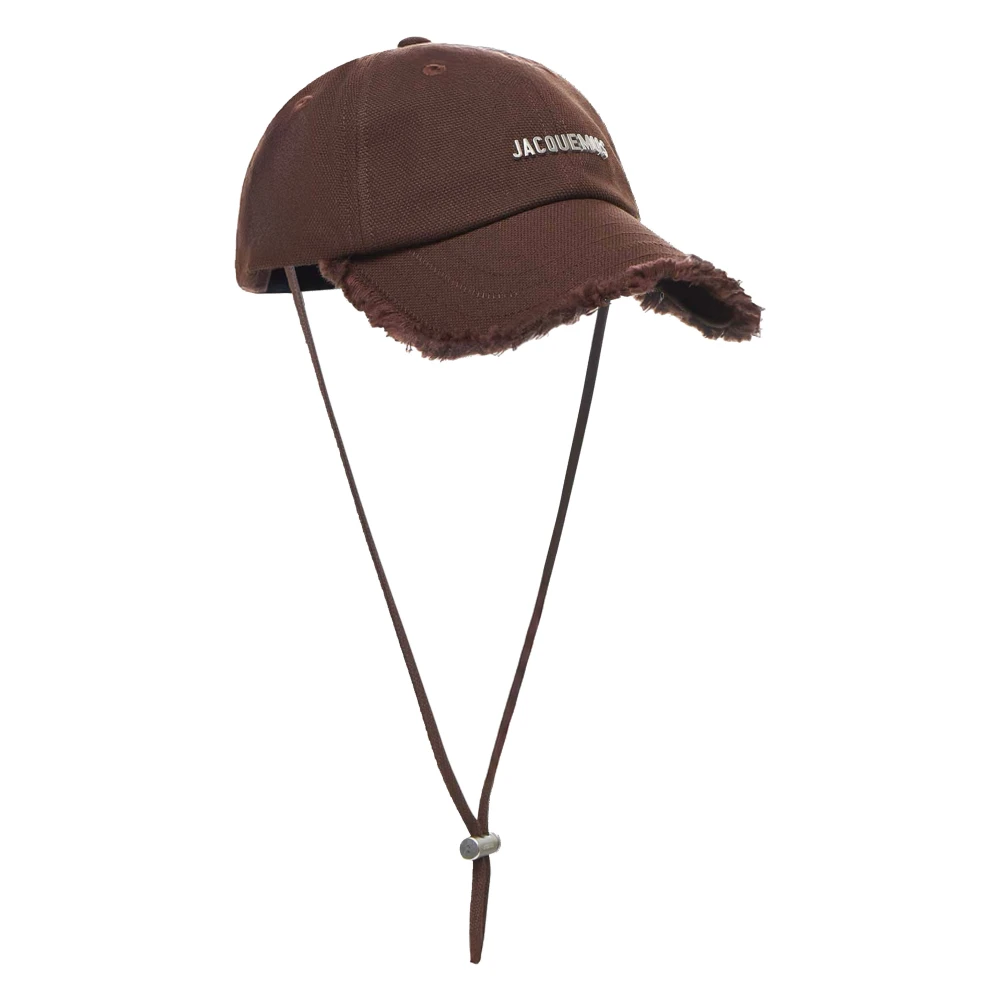 Jacquemus Brun fransig baseballkeps med logotyp Brown, Dam