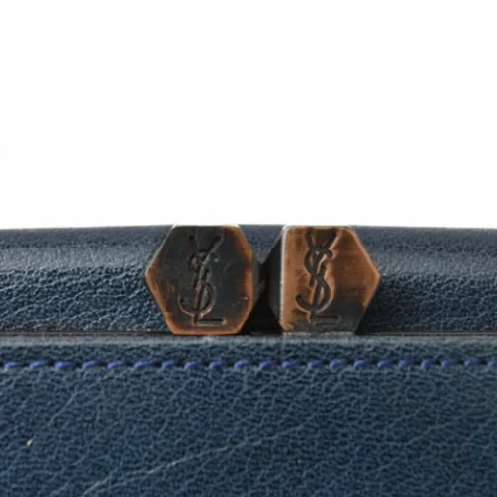 Yves Saint Laurent Vintage Pre-owned Leather wallets Blue Dames