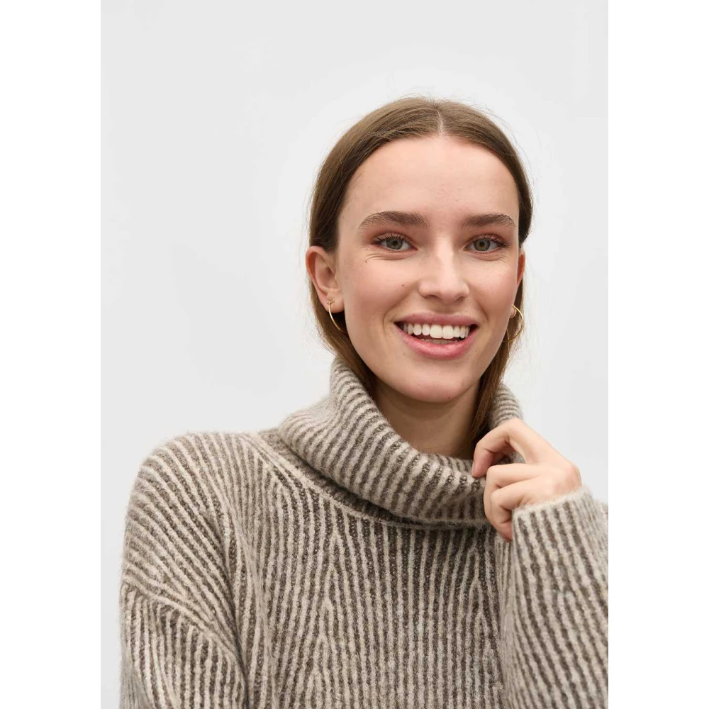 MbyM Taupe Gebreide Coltrui Kemina Beige Dames