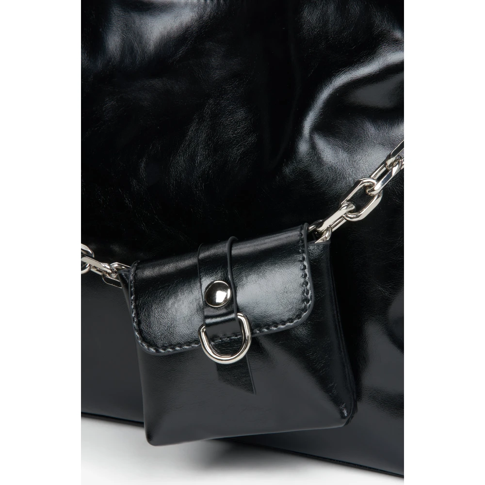 Estro Zwarte Schoudertas voor Vrouwen met Zilveren Ketting Er00114933 Black Dames