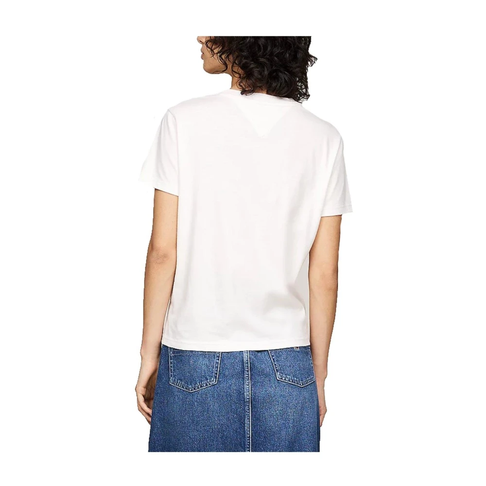 Tommy Hilfiger Geborduurd Crest T-shirt White Dames
