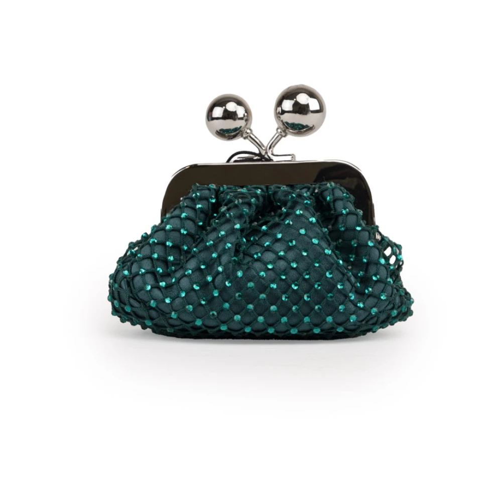 Max Mara Weekend Groene Rhinestone Clutch met Kettingband Green Dames