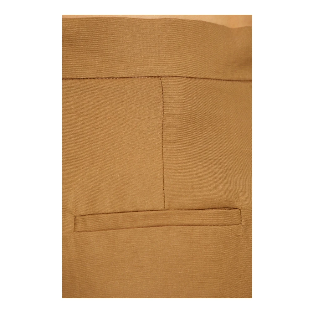 Max Mara Colonia Linnen Zijden Broek Vrouwen Brown Dames