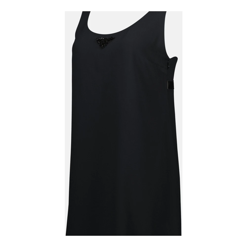 Prada Zwarte Avondjurk met Paillet Driehoek Black Dames