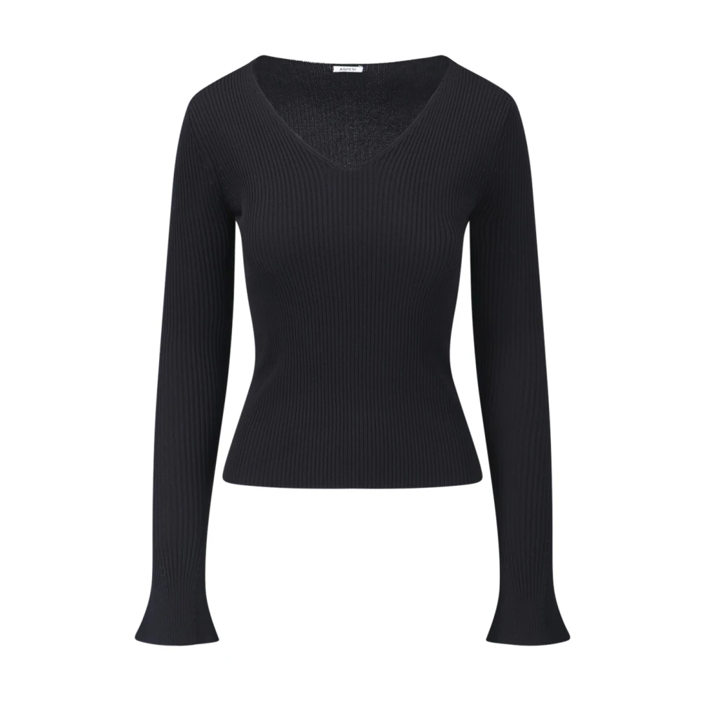 Aspesi Zwarte Sweaters Style Model Name Black Dames