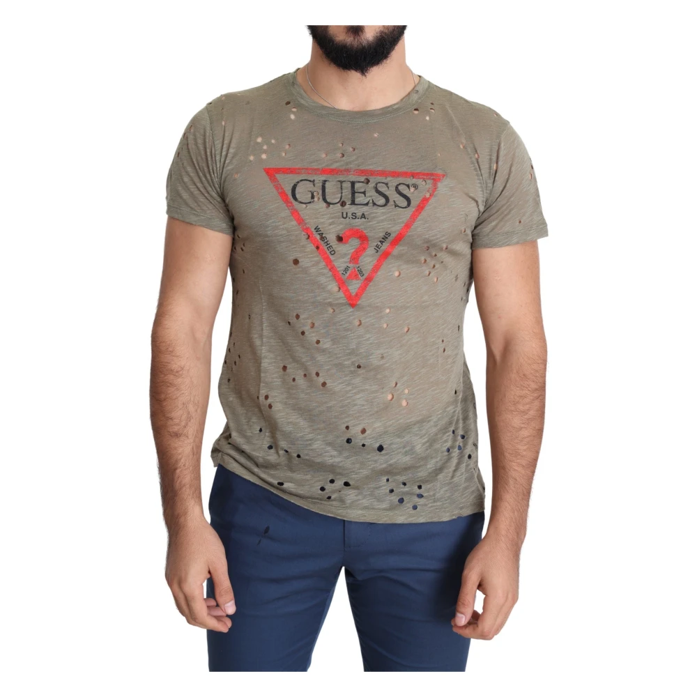Guess Men's Brown Gorgeous T-Shirt - T-Shirts - Xl - Tops