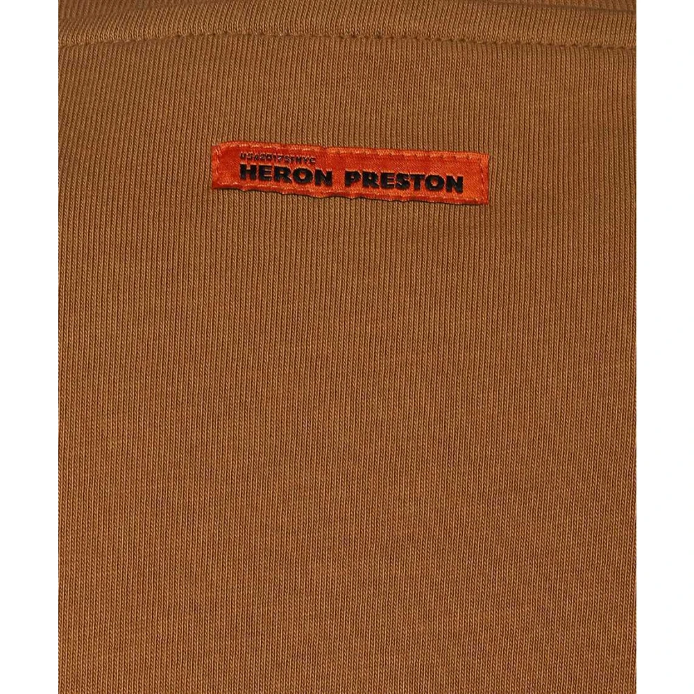 Heron Preston Geborduurd Logo T-Shirt Brown Dames