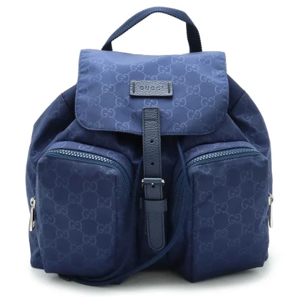 Gucci Vintage Pre-owned Canvas backpacks Blue Dames