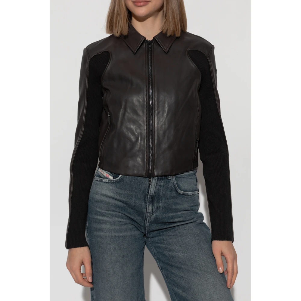 Diesel Leren jas L-Totem-P1 Black Dames