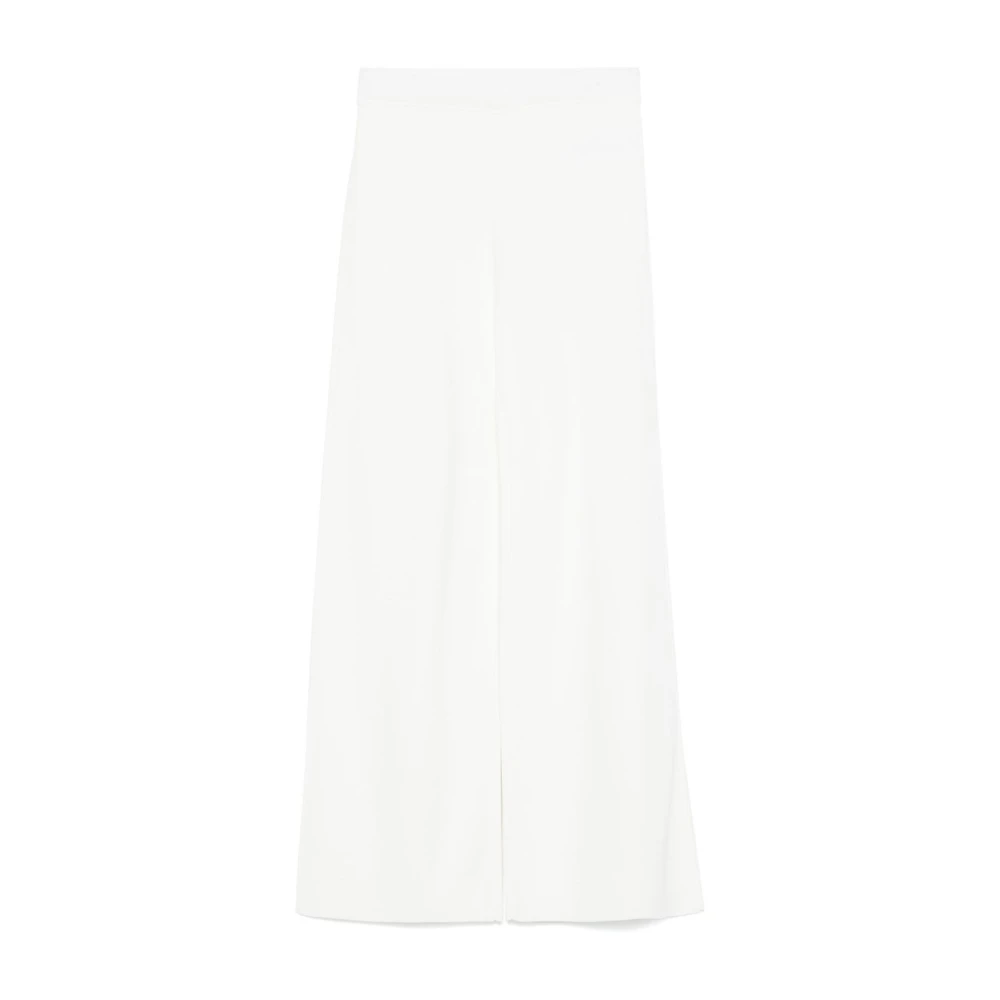 P.a.r.o.s.h. Wijde Roomkleurige Broek met Elastische Tailleband Beige Dames