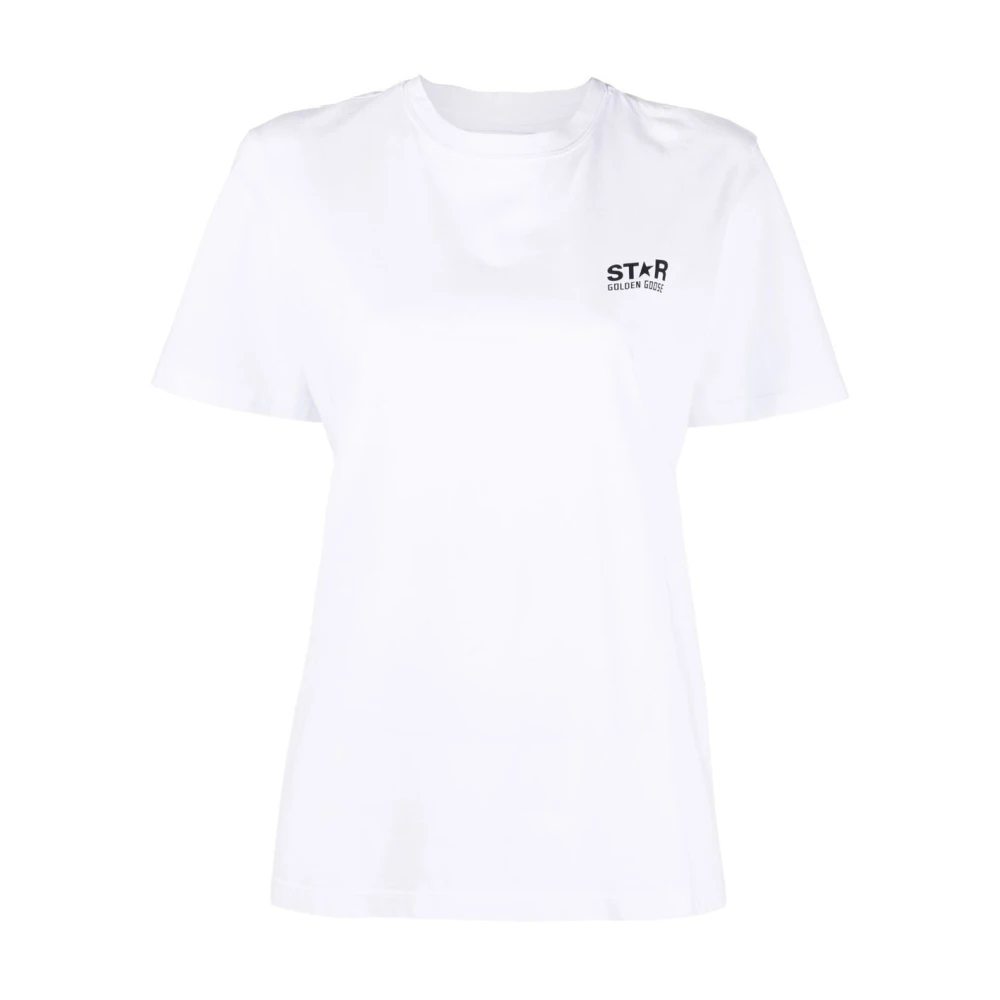 Golden Goose T-shirt met sterlogo-print White Dames