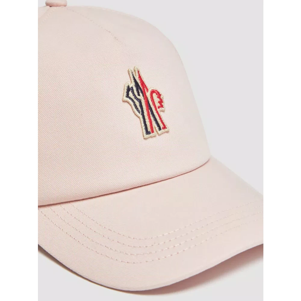 Moncler Roze Geborduurd Logo Katoenen Hoed Pink Dames