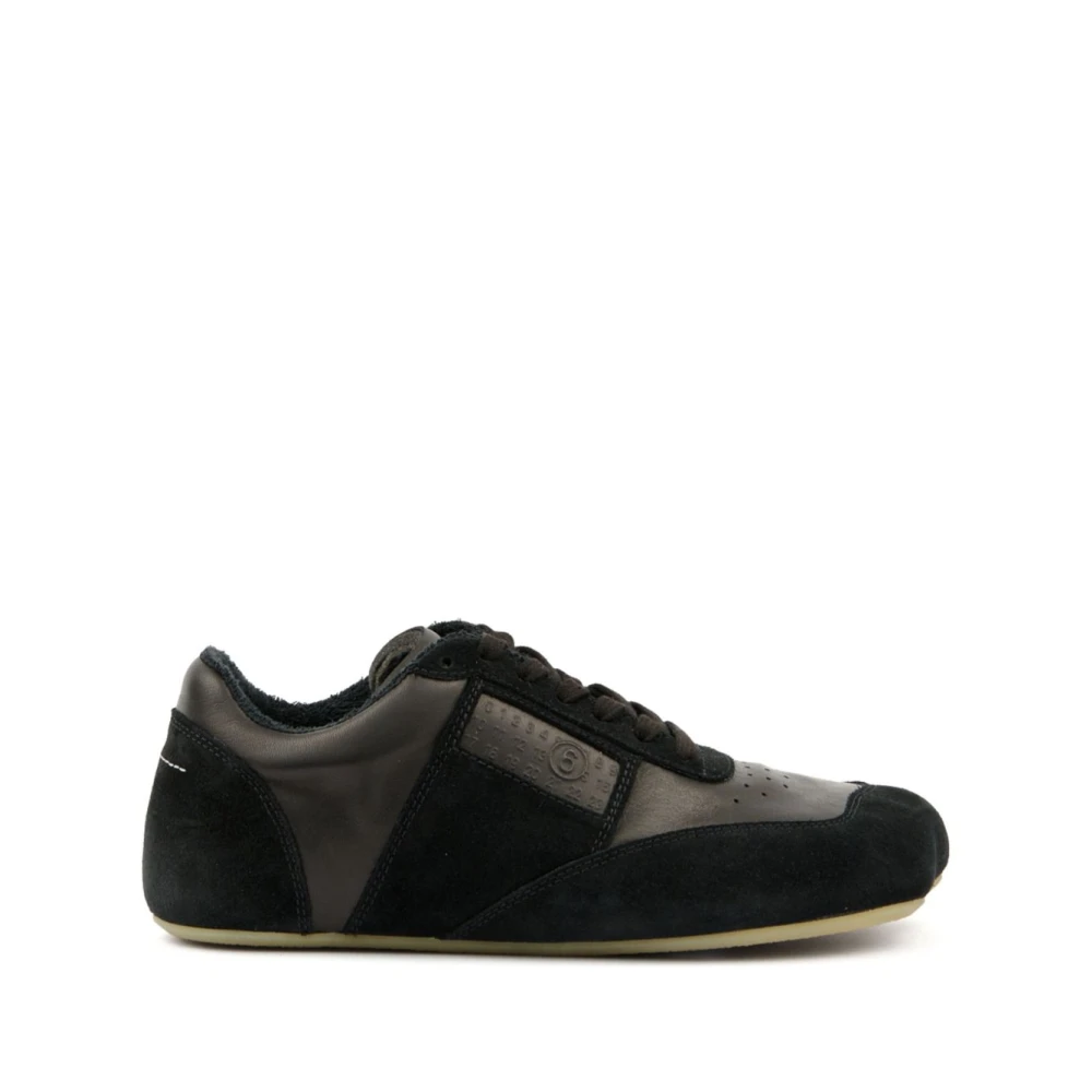 MM6 Maison Margiela Zwarte Sneakers met Geperforeerde Neus Heren Schoenen