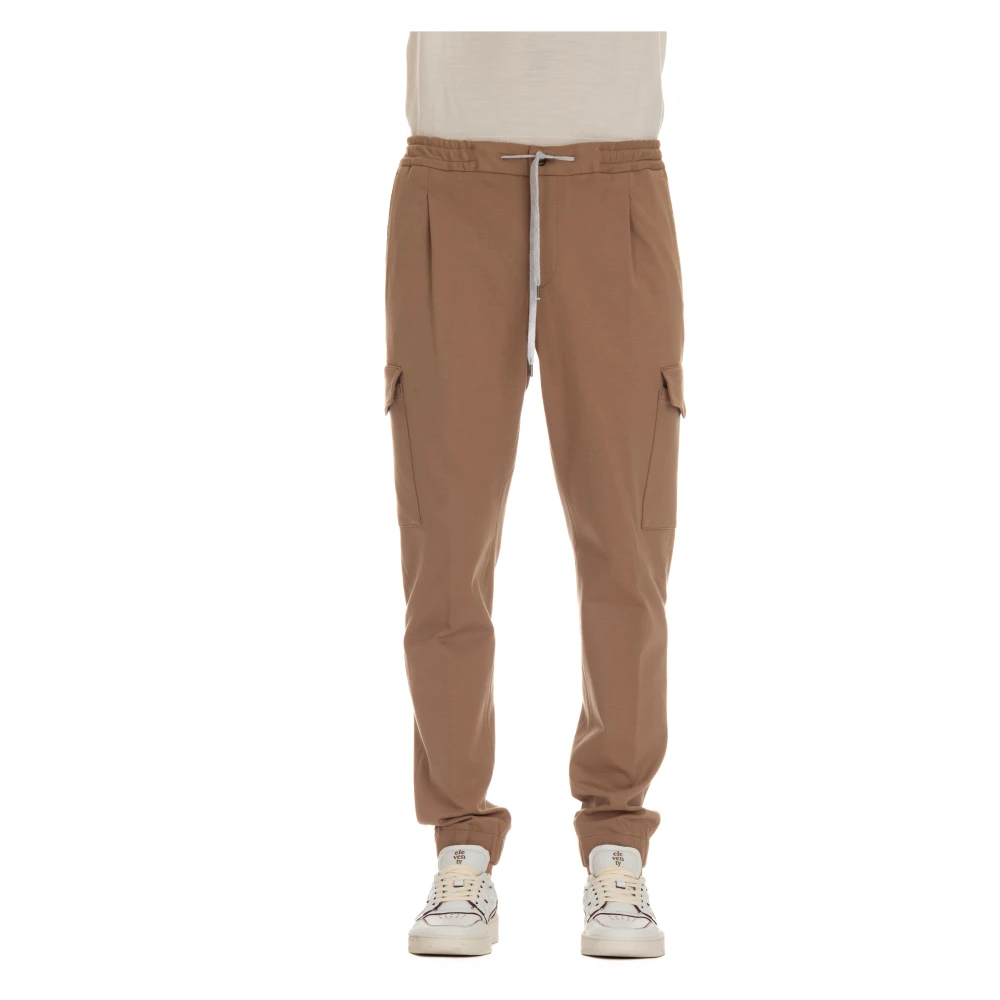 PT Torino Cargo Broek Kameel Elastische Taille Brown Heren