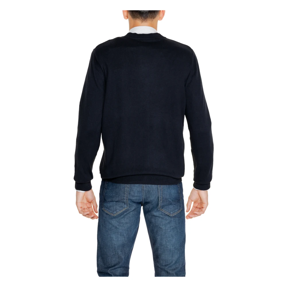 jack & jones Zwarte V-hals Geknoopte Vest Mannen Black Heren