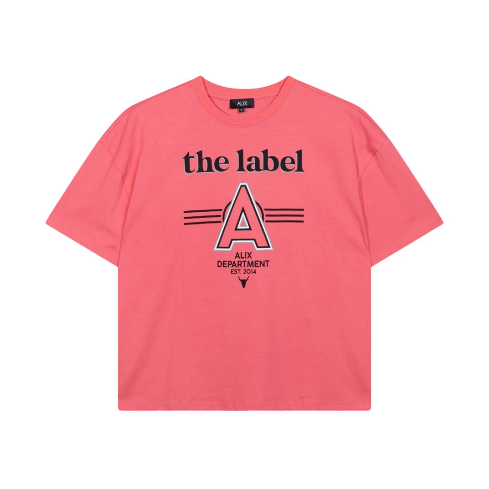 ALIX THE LABEL Dames Tops & T-shirts Ladies Knitted A T-shirt Koraal