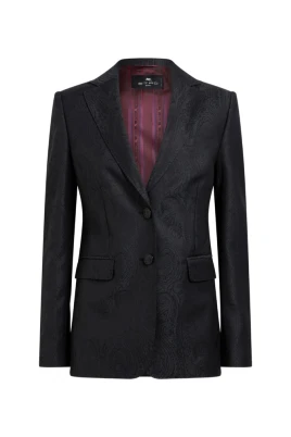 Paisley Jacquard Single-Breasted Jacket