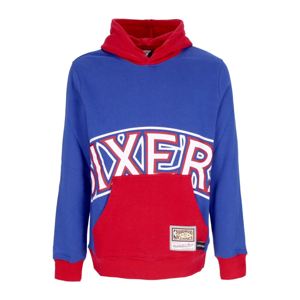 Mitchell & Ness NBA Big Face Hoodie Hardwood Classics Blue Heren