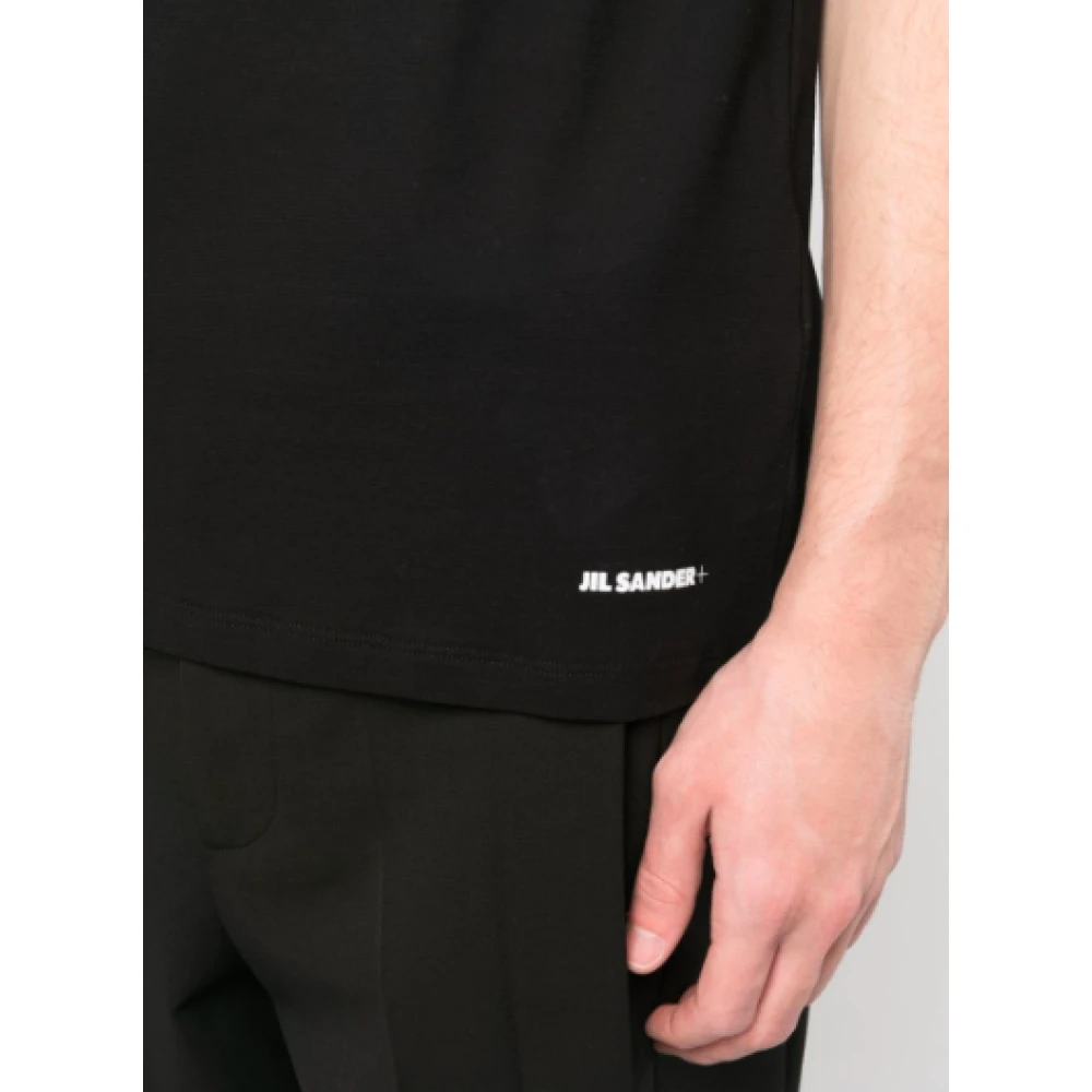 Jil Sander Zwarte Korte Mouw T-Shirt Black Heren