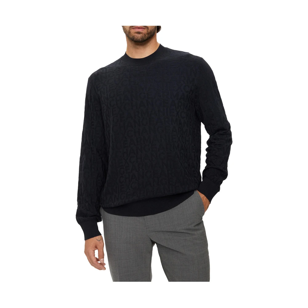 Armani Exchange Stijlvolle Sweaters Collectie Blue Heren