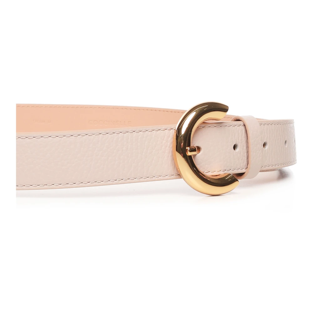 Coccinelle Roze Leren Riem met Gouden Gesp Pink Dames