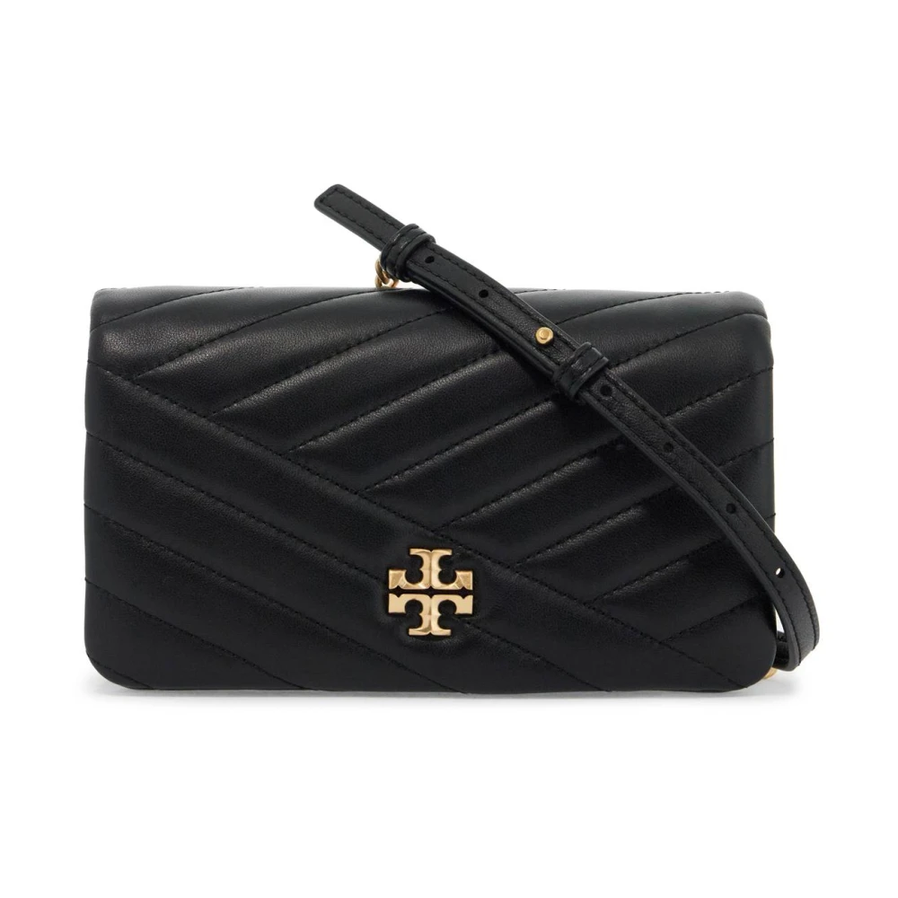 TORY BURCH Chevron Gewatteerde Crossbody Tas met Double T Black Dames
