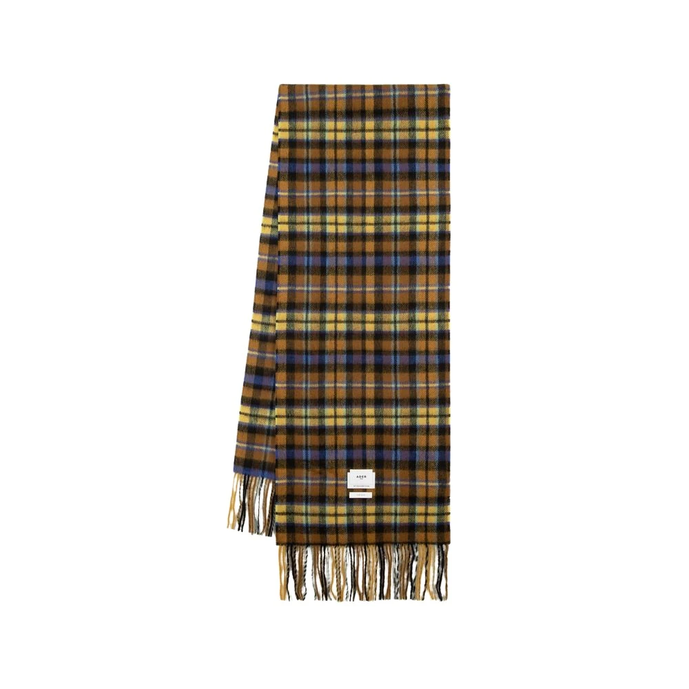 Ader Error Brun Tartan Ull Sjal Brown, Herr