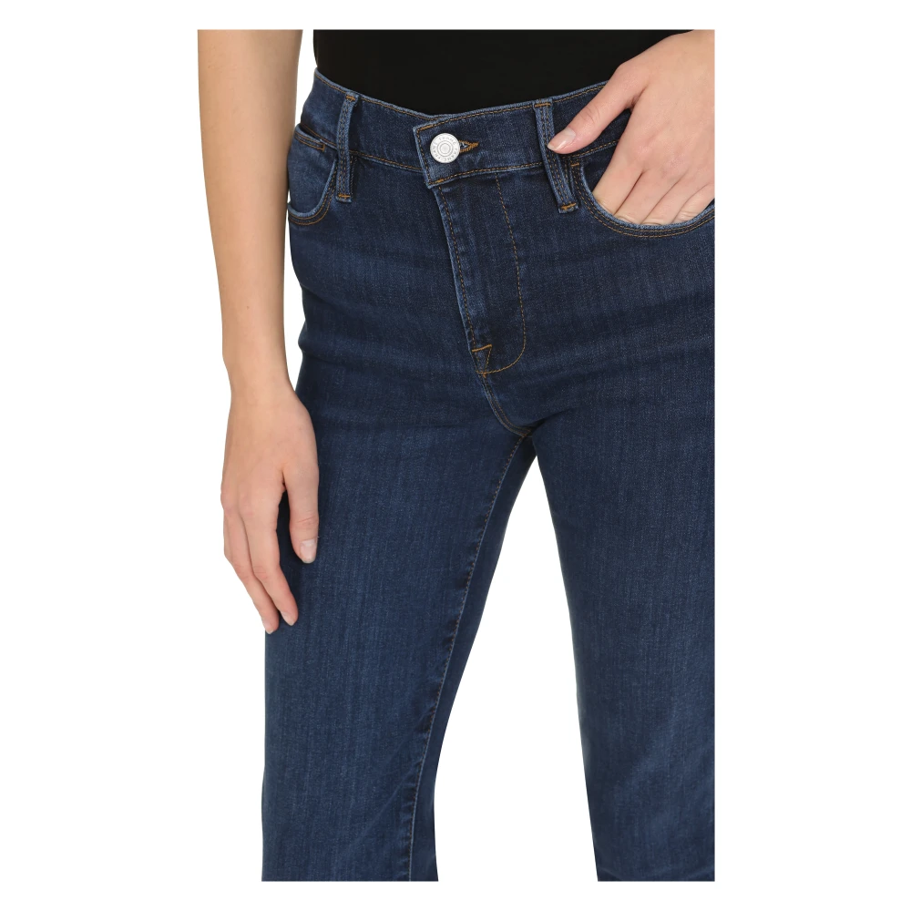Frame Straight-Leg Jeans met Contraststiksels Blue Dames