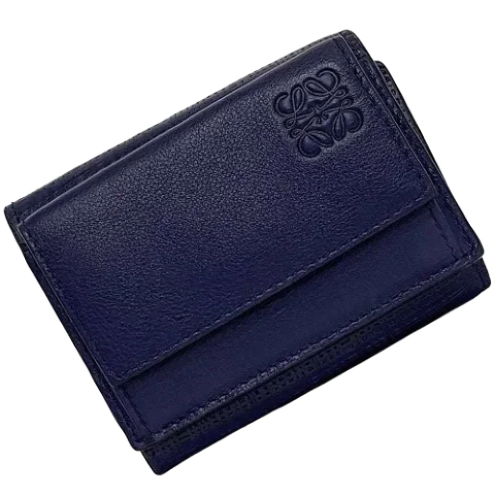 Loewe Pre-owned Leather wallets Blue Dames