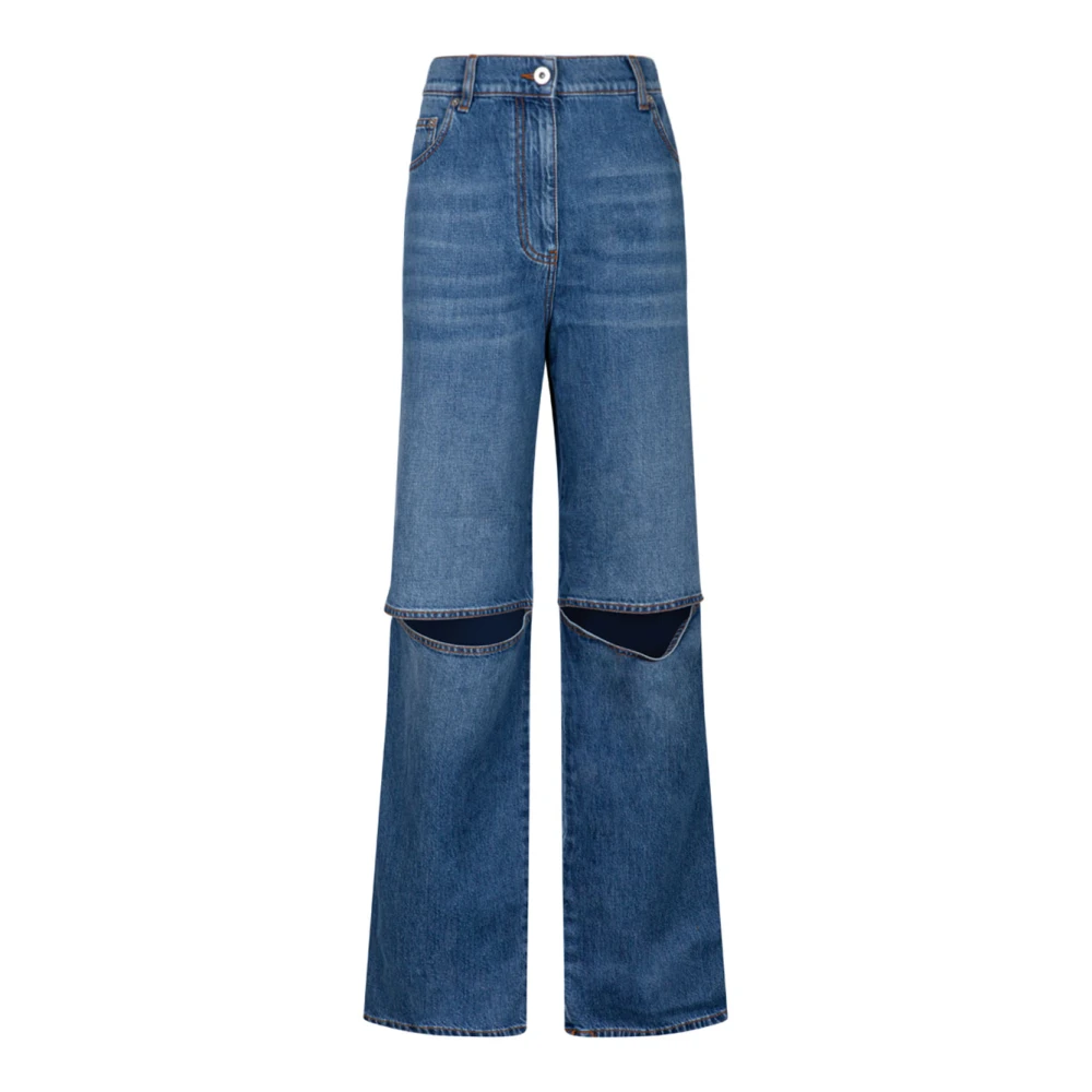 JW Anderson Cut Out Denim Jeans Blauw Blue Dames