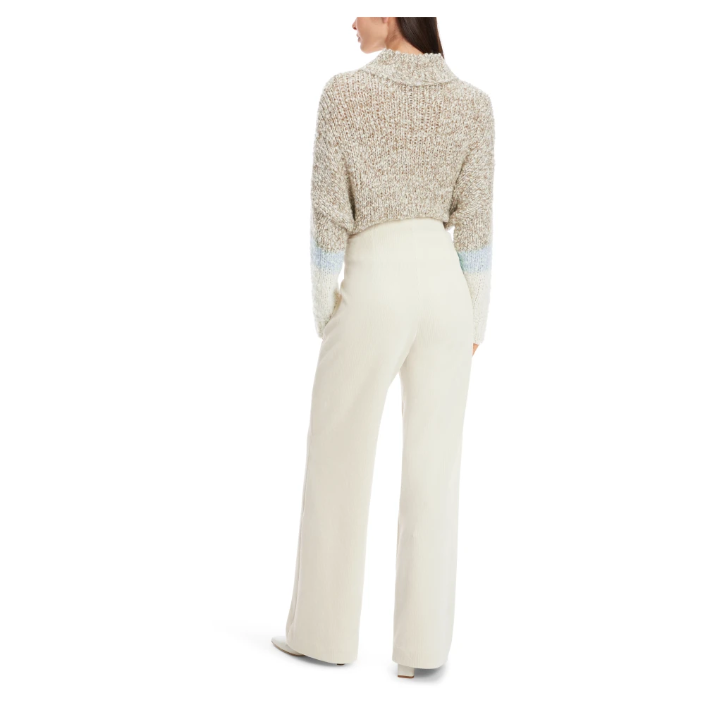Marc Cain Corduroy Broek met Hoge Taille White Dames