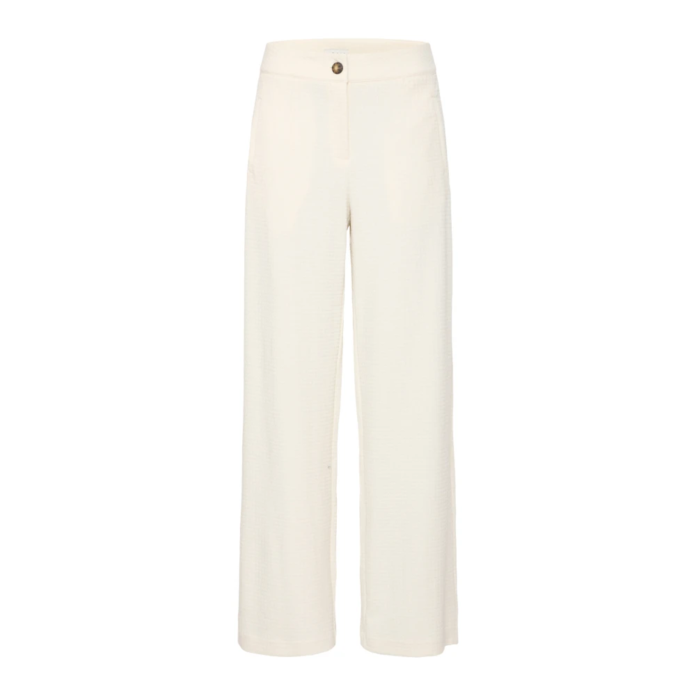 Ichi Beige Straight Trousers, Female, 2XL, Simple Straight-Leg Birch Trousers