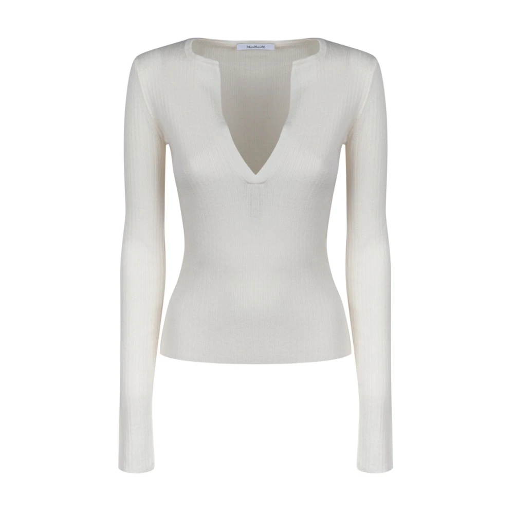 Max Mara Kasjmier Zijde Witte Trui White Dames