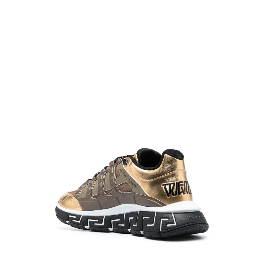 Versace Gouden Trigreca Allover-Print Sneakers Beige Heren