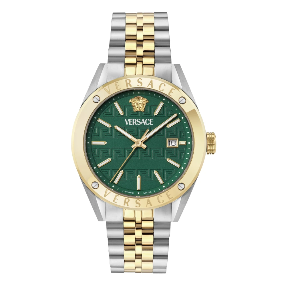 Versace VEKHA0525 Athletics silver gold green Stainless Steel Men's Watch NEW - Image 2