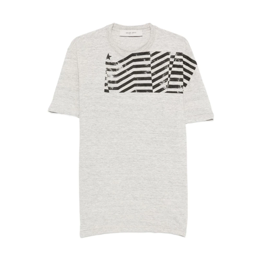Golden Goose Men's Gray Printed Cotton T-Shirt