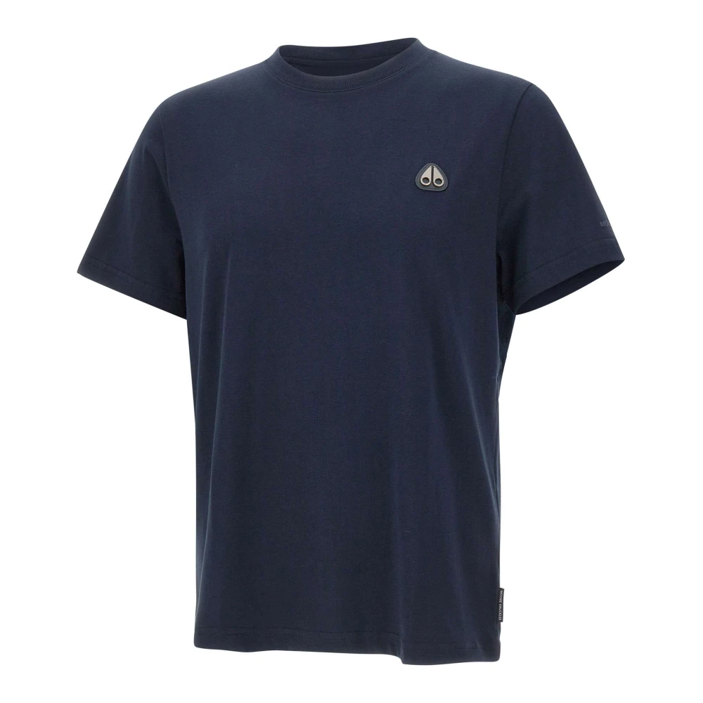 Moose Knuckles Men's Blue Crescent Tee - T-Shirts - M- Tops