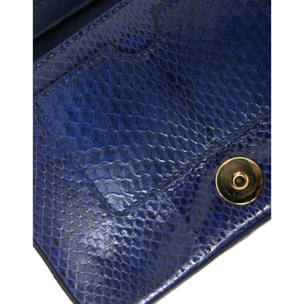 Dolce & Gabbana Exclusieve Donkerblauwe Bont Schoudertas Blue Dames