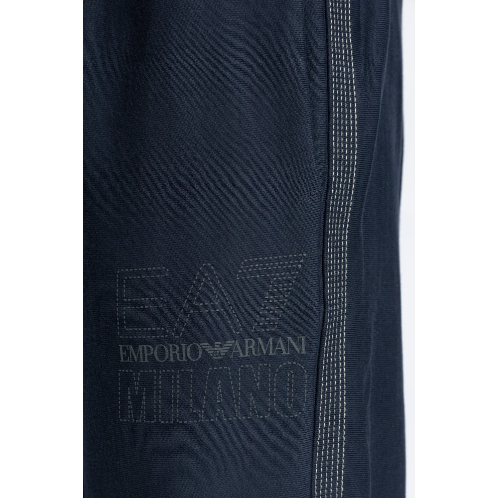 Emporio Armani EA7 Sweatpants met logo Blue Heren