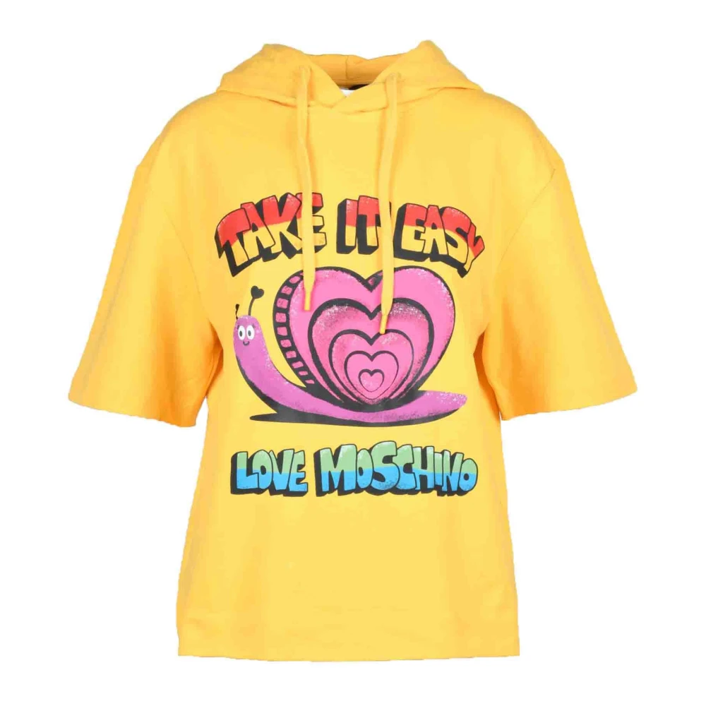 Love Moschino Katoen Elastaan Sweatshirt Yellow Dames