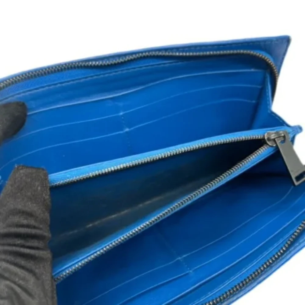 Bottega Veneta Vintage Pre-owned Leather wallets Blue Heren