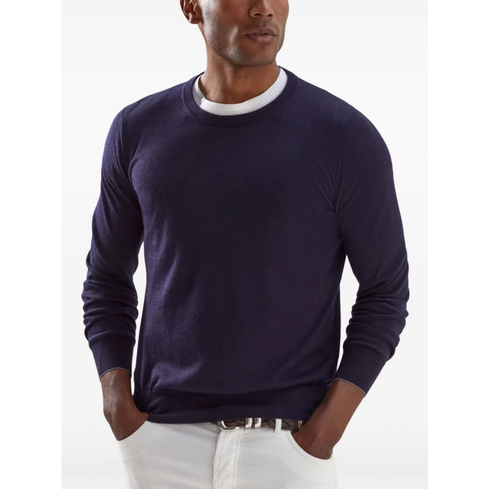 BRUNELLO CUCINELLI Truien Girocollo M L Blue Heren