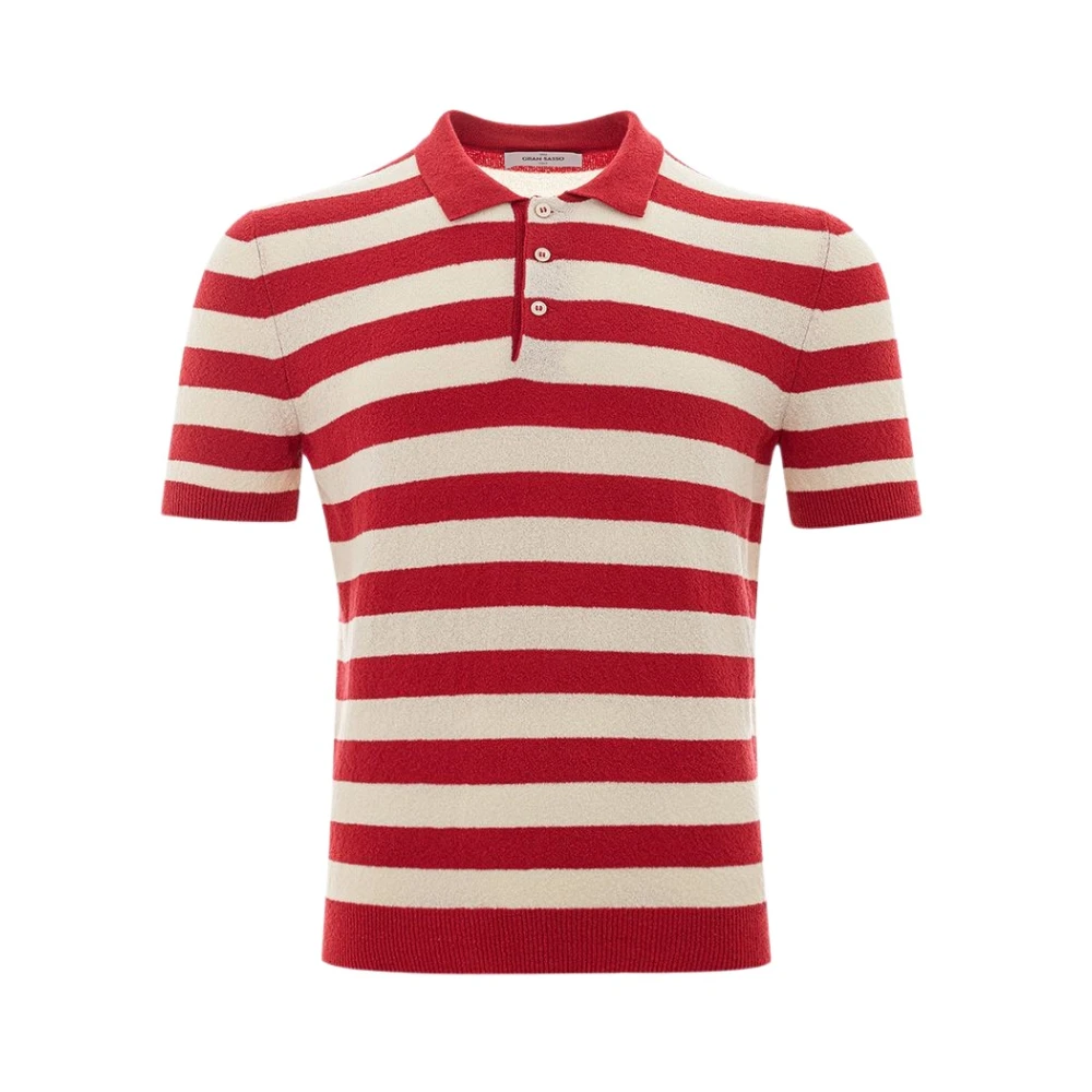 Gran Sasso Elegant katoenen poloshirt in helder rood Red Heren