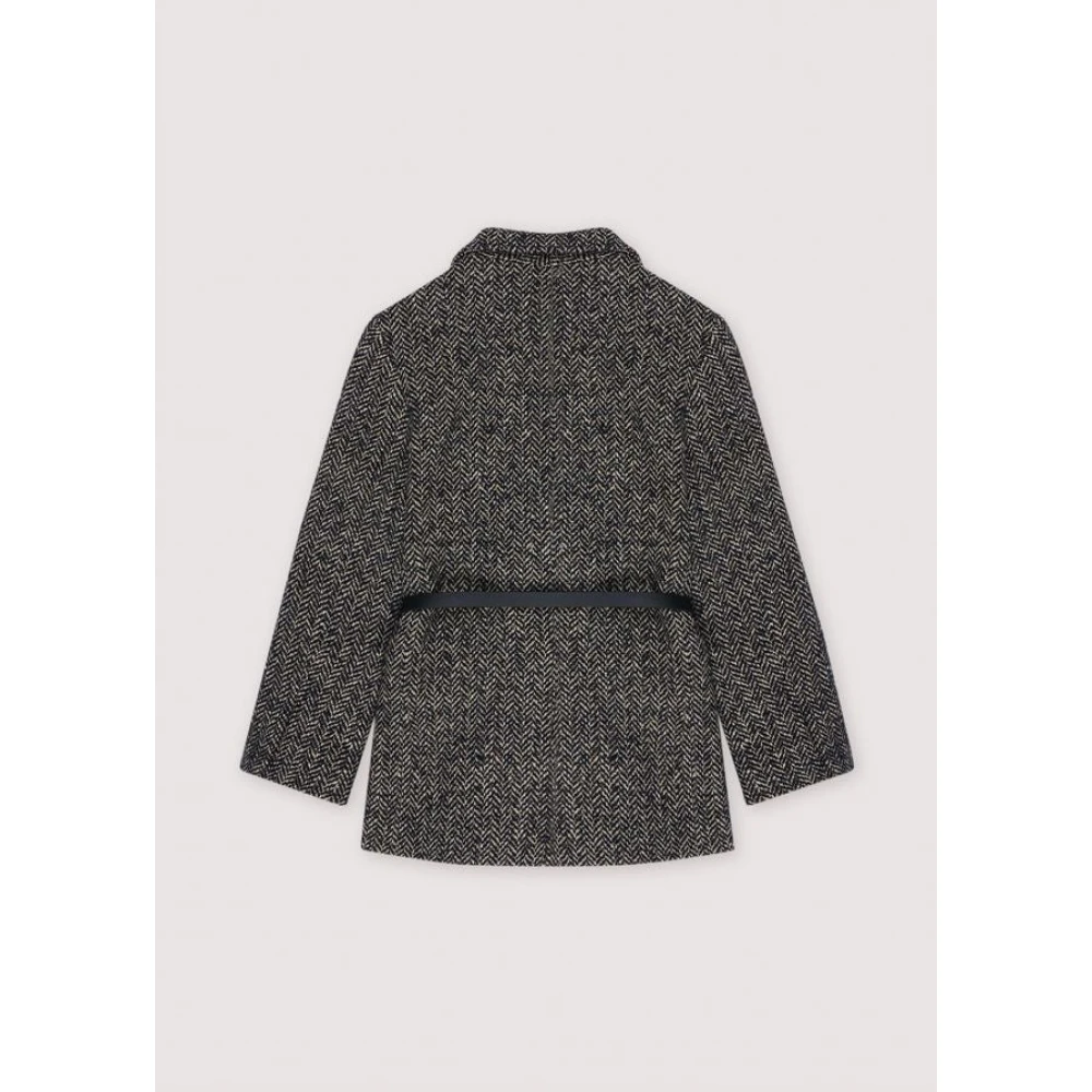 The New Society Op Maat Kraag Wollen Blazer Gray Dames