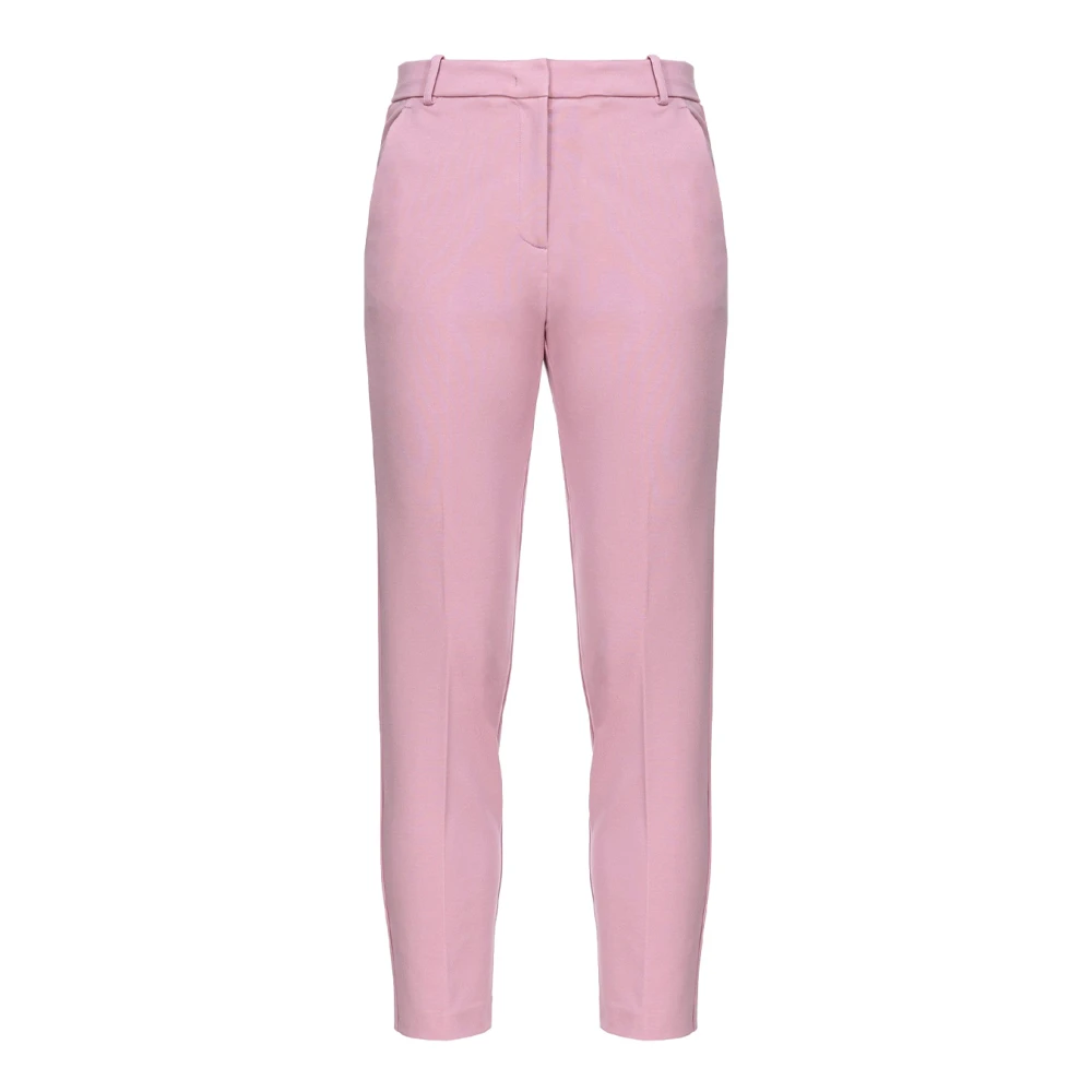 Pinko Women's Pink Stylish Trousers For Everyday Wear - O - Slim-Fit Trousers - Xs - Trousers
