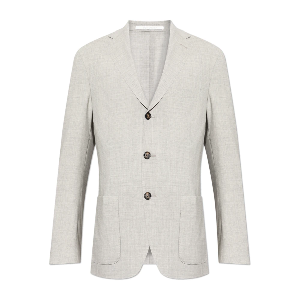 Eleventy Wollen blazer met open revers Gray Heren